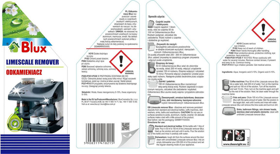 Środek do usuwania kamienia, rdzy i mydła BLUX 500ml