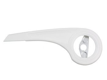 Osłona łańcucha mocowana na korbę 38 zębów biała uchwyt