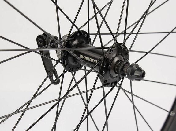 Koło przód 26" piasta Shimano HB-TX 505 Center Lock, obręcz disc nitowana czarna