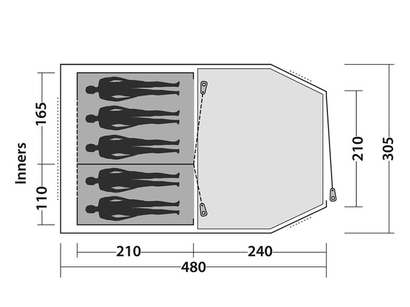 Namiot 5-osobowy Easy Camp Huntsville 500 - rustic green