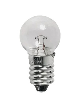 Żarówka lampy przedniej na pradnicę 6V 0.40A 2,4W - gwint E10 duża główka