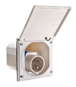 Gniazdo 230V CEE 17 zasilające białe - Fawo