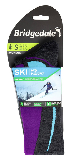 Skarpety narciarskie Bridgedale Ski Midweight Merino P - graph./purple