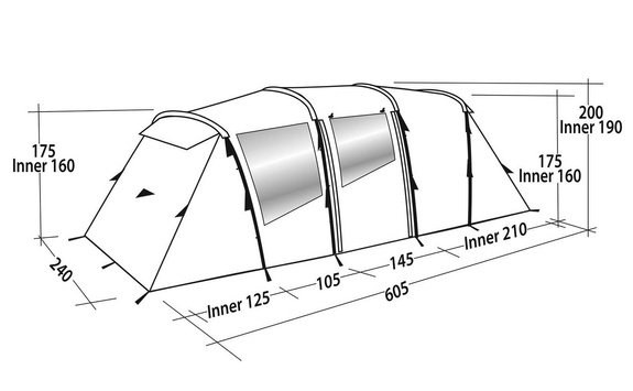 Namiot rodzinny 6 - osobowy Easy Camp Huntsville Twin 600 - rustic green