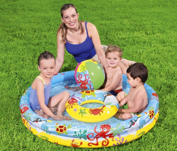 Basen z piłką i kółkiem BESTWAY 51124 brodzik 122cm 