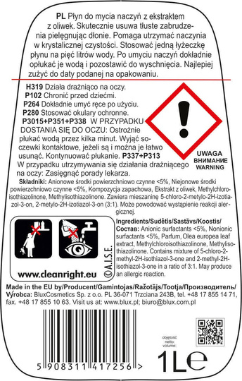Płyn do mycia naczyń o zapachu oliwkowym 1L