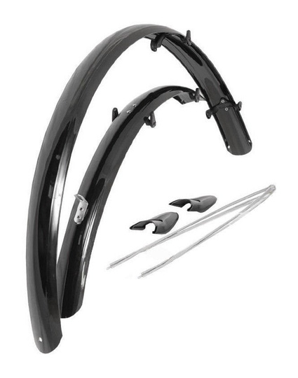 Błotniki Orion 28" x 53 mm czarny komplet z chlapaczem - produkt ze zwrotu