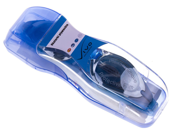 Okulary do pływania Vivo B-0110 niebieskie lustrzane