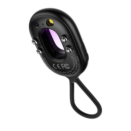 Wykrywacz ukrytych kamer Baseus Heyo Series II z alarmem i mini latarką + kabel Baseus Simple USB-A - USB-C – czarny