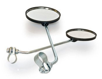 Lusterko rowerowe okrągłe WR-duże, długie ramie, mocowane na obejmę