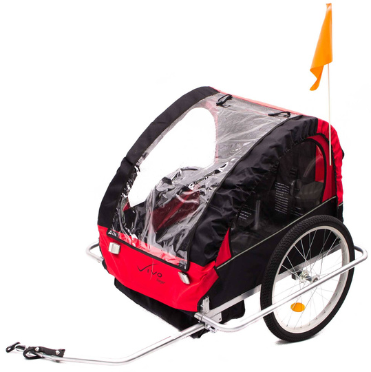 Przyczepka rowerowa Vivo Voyager BT-004 czarno-czerwona