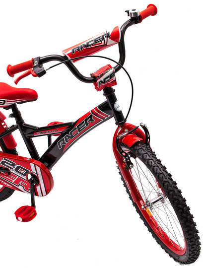 Rower dziecięcy RACER 20" czarno-czerwony