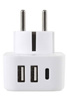 Adapter podróżny z USB i USB-C Ładowarka Lifeventure World to Europe Travel Adaptor