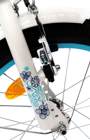 Rower dziecięcy  FLOWER 16" błękitno-biały