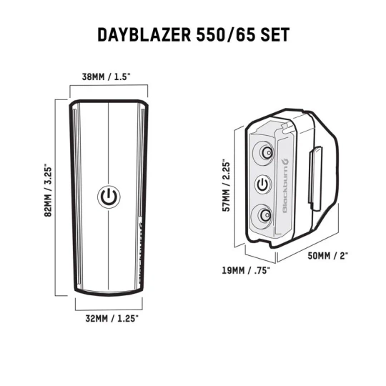 Zestaw lampki BLACKBURN DAYBLAZER przód 550 lumenów, tył 65 lumenów