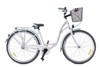 Rower Storm 28" AMSTERDAM 1-biegowy,  biały, błotniki morskie - mięta