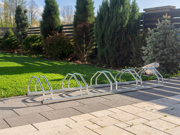 Stojak na rowery ECHO 5 na 5 rowerów, stal nierdzewna 