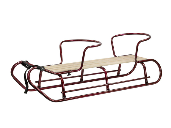 Sanki SONIA metalowe dwuosobowe z oparciami - bordowe