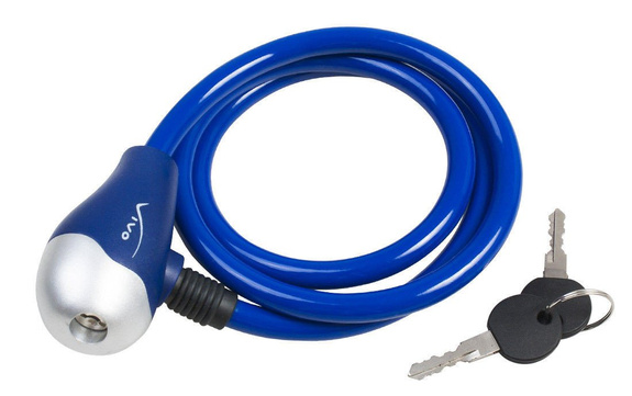 Zamknięcie rowerowe Vivo LQ-329 10 x 1000 mm spirala na klucz niebieskie