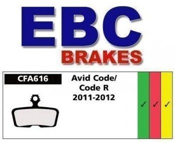 Klocki hamulcowe rowerowe EBC (organiczne wyczynowe) AVID Elixir, CODE, CODE R