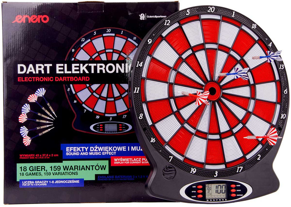 Tarcza elektroniczna do darta Enero 43cm classic - czerwona