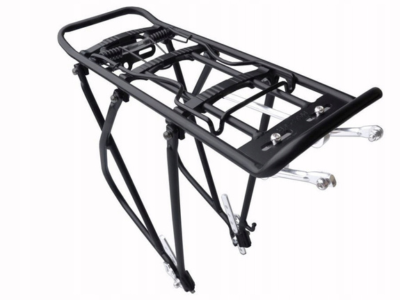Bagażnik rowerowy  tylny regulowany 24", 26", 28" aluminium czarny z blaszką montażową