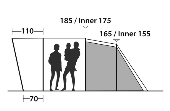 Namiot 4-osobowy Easy Camp Palmdale 400 - steel blue/white