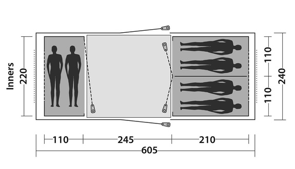 Namiot rodzinny 6 - osobowy Easy Camp Huntsville Twin 600 - rustic green