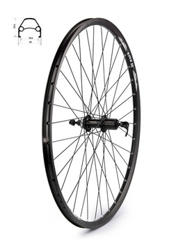 Koło tylne 26" pod hamulec tarczowy CenterLock, piasta Shimano FH-TX 505 8,9,10 rzędowa, obręcz nitowana