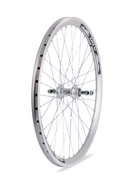 Koło tył 24" obręcz stożkowa srebrna piasta aluminiowa łożyska maszynowe