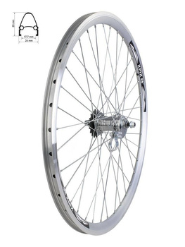 Koło tylne 24" obręcz aluminiowa piasta samohamowna Velosteel 
