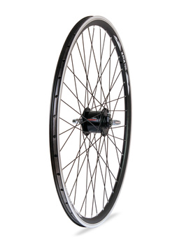 Koło przednie 28" obręcz stożkowa XMX czarna piasta Shimano z prądnicą