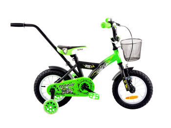 Rower dziecięcy Rock Kids Trophy 12" czarno-zielony
