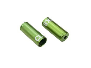 Końcówki pancerza przerzutki Clarks 4mm CNC aluminium zielone CP-G-01-DP