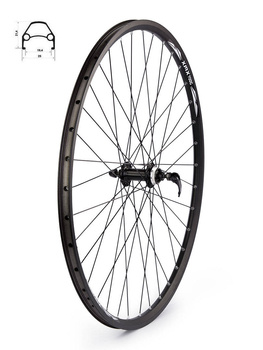 Koło przód 29"-28" Disc piasta Shimano HB-TX505 hamulec tarczowy Center Lock, obręcz DISC nitowana, szprychy czarne