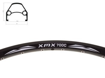 Obręcz XMX 28"-29" DISC 32-otworów czarna nitowana 