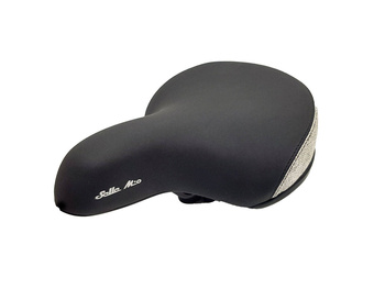 Siodło City Selle Mio SM-1000 H-E czarne, tył szary z jarzemkiem 