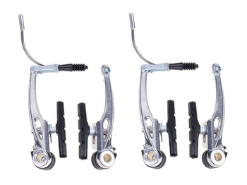 Szczęki hamulca V-brake aluminiowe srebrne kpl. na rower YX-C230