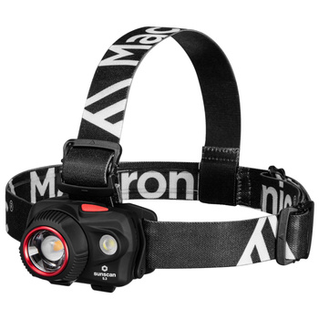 Latarka czołowa 90 CRI SUNSCAN 5.3 300 LM ładowalna 800Ah USB czarna