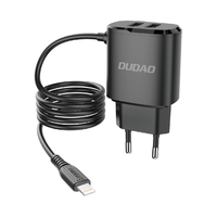Ładowarka sieciowa 2x USB z wbudowanym kablem Lightning 12 W Dudao A2ProL