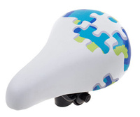 Siodło dziecięce 16" Selle Mio LIRO SM-309-G białe -niebieski wzór