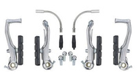 Szczęka hamulca V-brake aluminium srebrna  przód + tył
