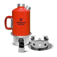 Aluminiowa Kuchenka czajnik turystyczny Survival Kettle czerwona - zestaw