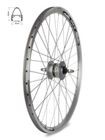Koło przednie 26" obręcz stożek Arriv srebrna ,piasta Shimano z prądnicą 3 W