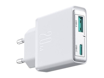 Ładowarka sieciowa Joyroom JR-TCF14 20W USB-A USB-C supercienka - biała