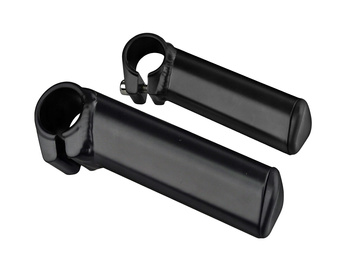 Rogi kierownicy aluminiowe krótkie profilowane para 198026 czarny mat