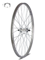 Koło przednie 28" obręcz aluminiowa, piasta stalowa.
