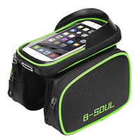 Sakwa rowerowa na ramę B-SOUL​ BKB014 czarno-zielona