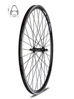Koło przednie 28" XMX28 A201F, obręcz stożkowa, łożyska kulkowe, V-Brake - Czarne