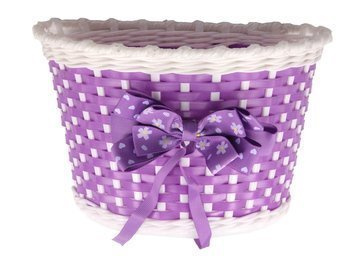 Kosz na kierownicę dziecięcy 12-16" fioletowy z kokardą